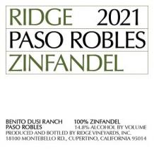 Ridge - Zinfandel Paso Robles Dusi Ranch 2021 (750ml) (750ml)